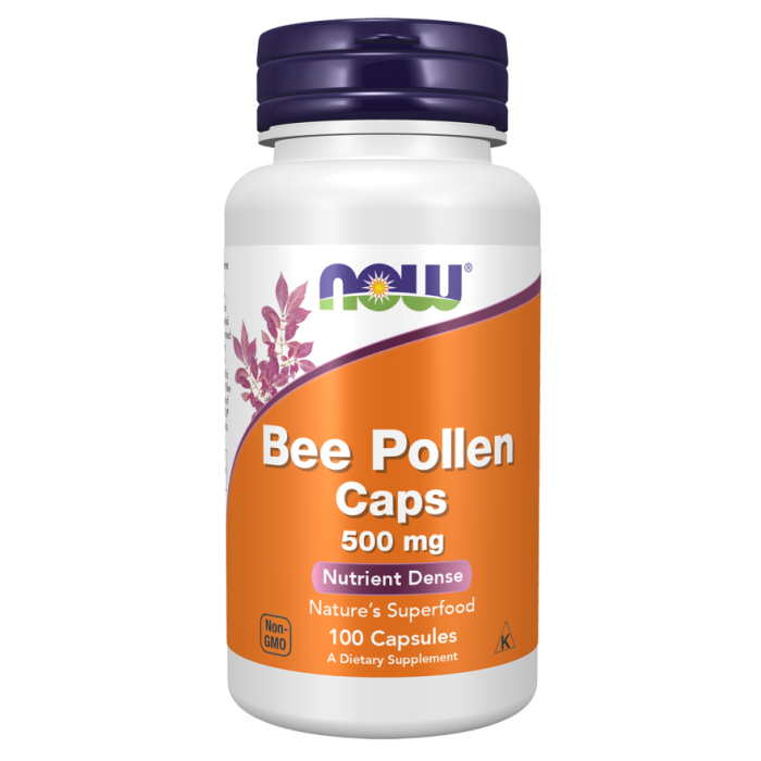 NOW Foods Bee Pollen 500 mg - 100 Capsules