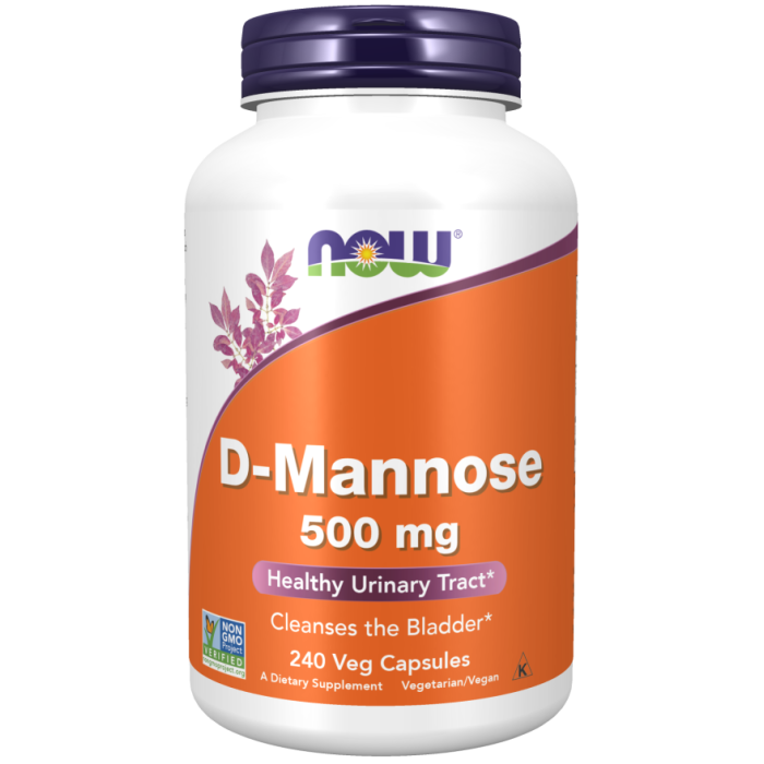 NOW Foods D-Mannose 500 mg - 240 Veg Capsules