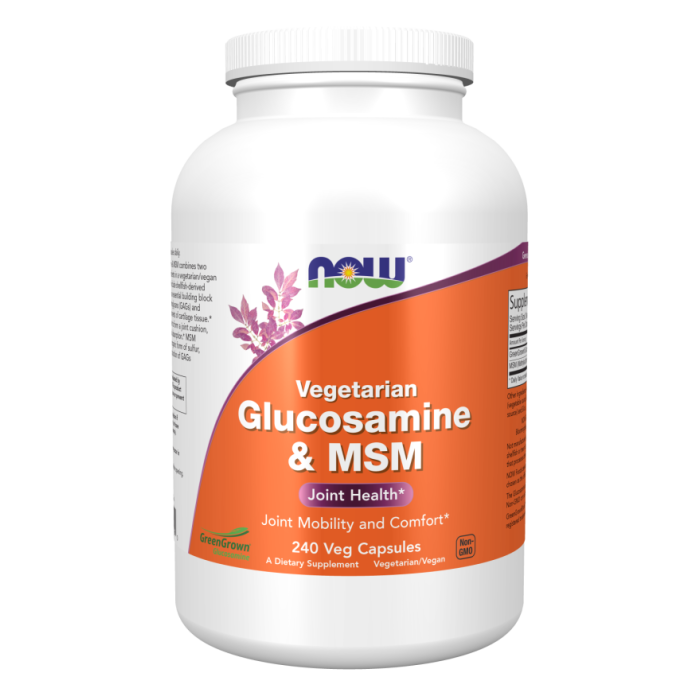 NOW Foods Glucosamine & MSM (Vegetarian) - 240 Veg Capsules