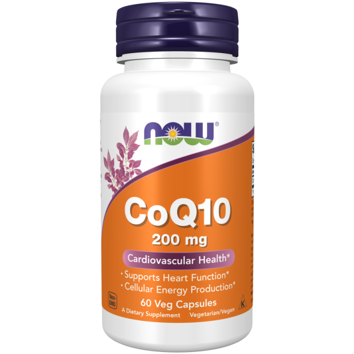 NOW Foods CoQ10 200 mg - 60 Veg Capsules