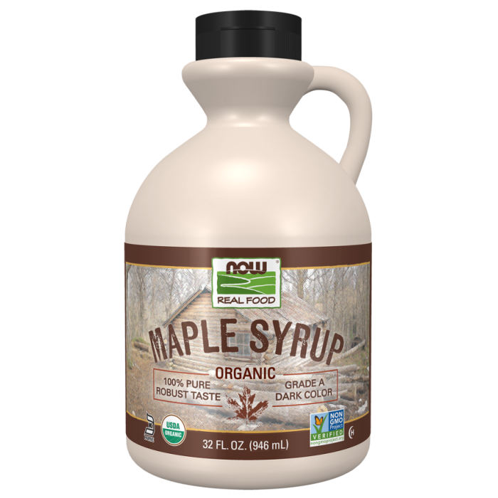 NOW Foods Maple Syrup, Organic Grade A Dark Color - 32 oz.