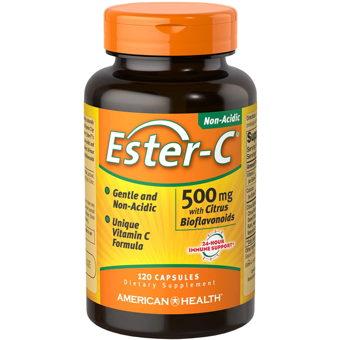 American Health Ester C 500 mg w/Citrus Bioflavonoids, 120 Veggie Capsules