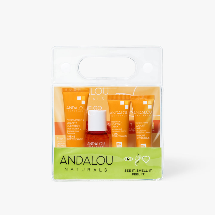 Andalou Naturals To Go Brightening Routine Set, 4-Piece Kit - Front view