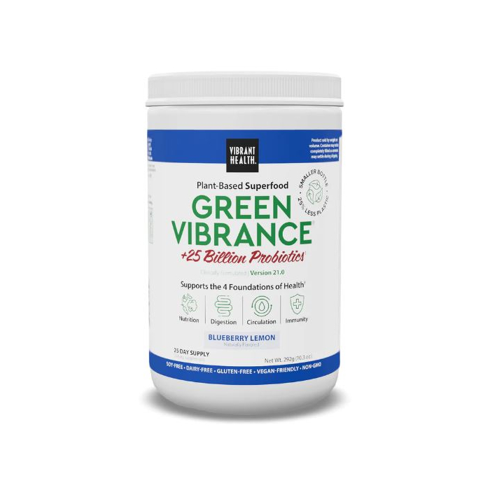 Vibrant Health Green Vibrance Blueberry Lemon Powder - Front view
